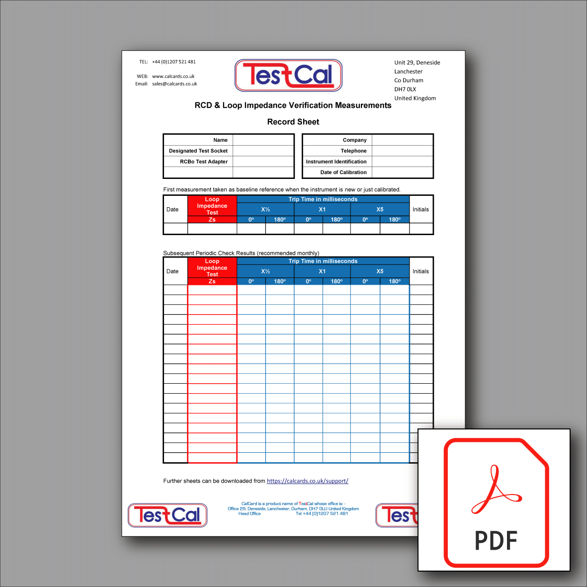 PDF RCD record sheet